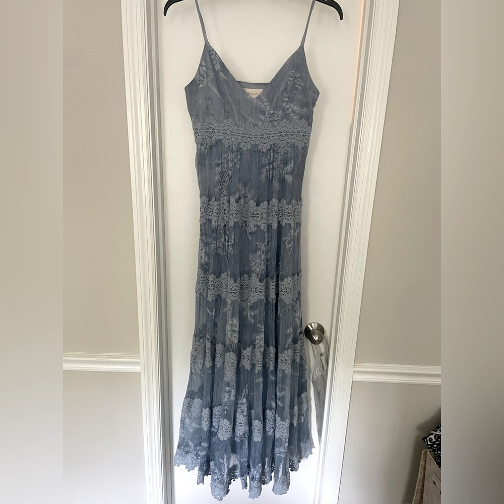 BHDLN Anthropologie Dusty Blue Maxi